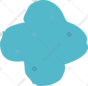 Blue quatrefoil PNG, SVG