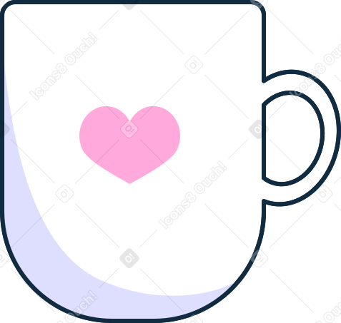 cup with heart PNG, SVG