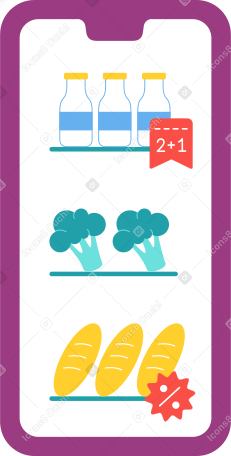 mobile store with grocery items PNG, SVG