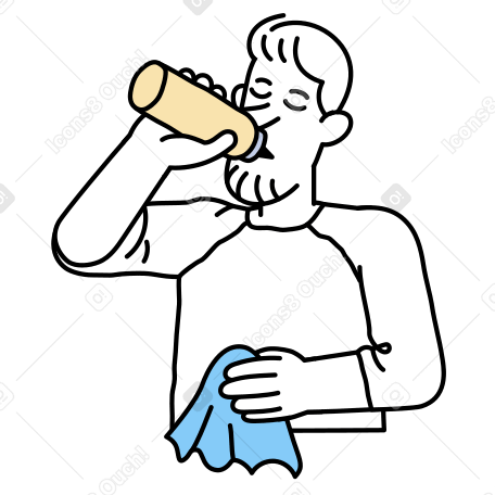 Homme buvant dans une bouteille de sport PNG, SVG
