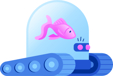 fish in robotic tank PNG, SVG