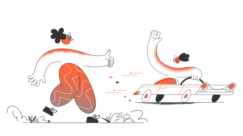 Hitchhiker Illustration in PNG, SVG