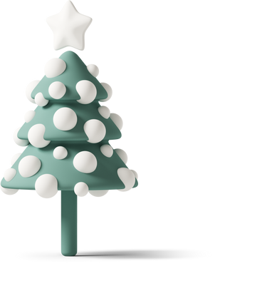 Geschmückter weihnachtsbaum auf dem boden PNG, SVG