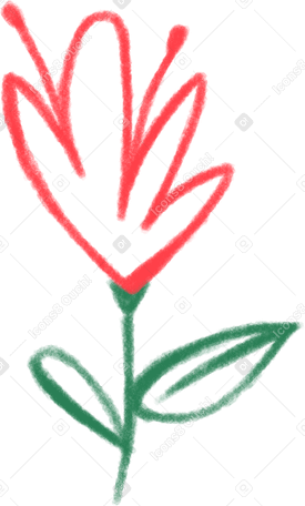 red decorative flower Illustration in PNG, SVG