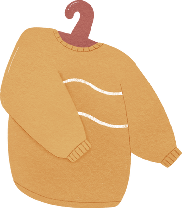 yellow sweater with white stripes PNG, SVG