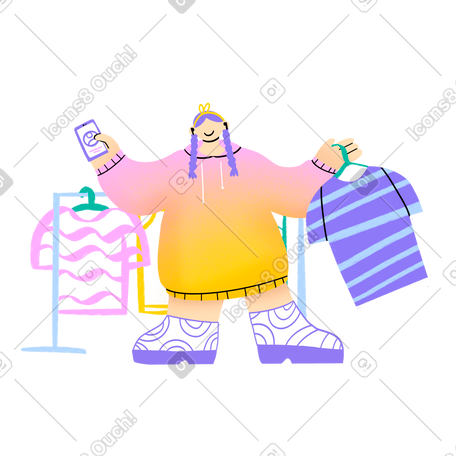 购物时挑选衣服的女人 PNG, SVG