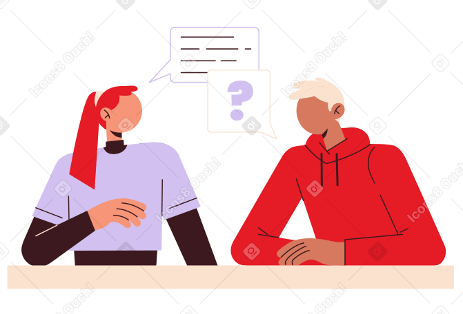 Мужчина и женщина разговаривают в PNG, SVG