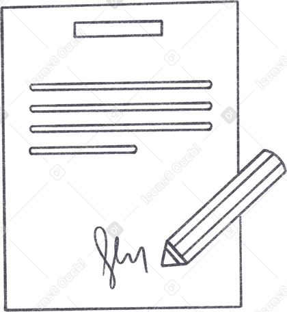 signed document Illustration in PNG, SVG