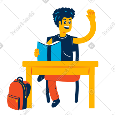 学生在课堂上举起手臂 PNG, SVG