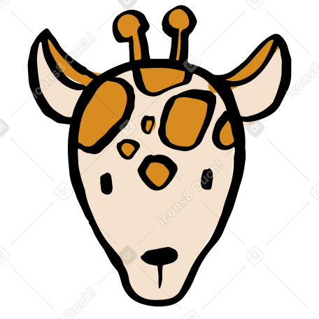giraffe head Illustration in PNG, SVG