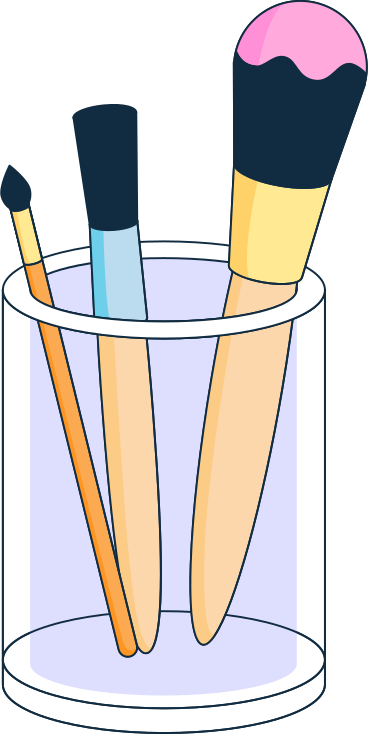 cup with makeup brushes PNG, SVG