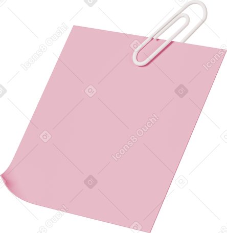 3D pink sticky note PNG, SVG