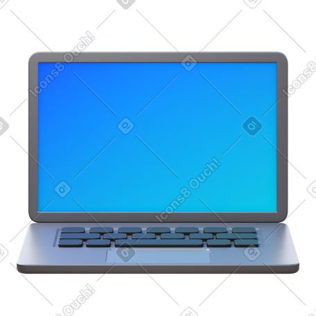 3D laptop PNG, SVG