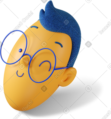 眨眼男孩的头转向左边 PNG, SVG