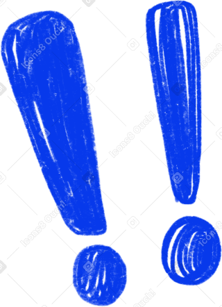 two blue exclamation marks Illustration in PNG, SVG