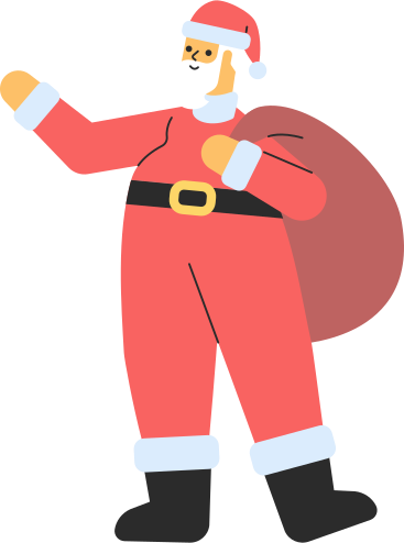 Santa with presents PNG, SVG
