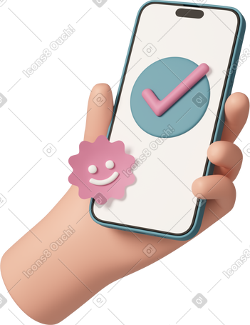 3D hand holding phone PNG, SVG