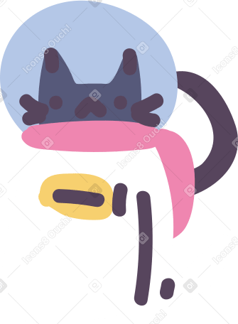 astronaut cat Illustration in PNG, SVG