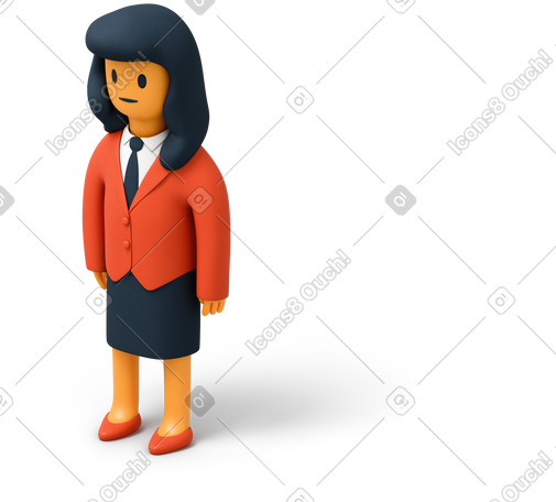 3D 办公室女人 PNG, SVG