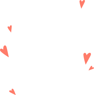 six coral hearts PNG, SVG