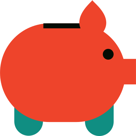 Red piggy bank Illustration in PNG, SVG