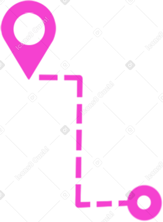 dotted pink path with marker PNG、SVG