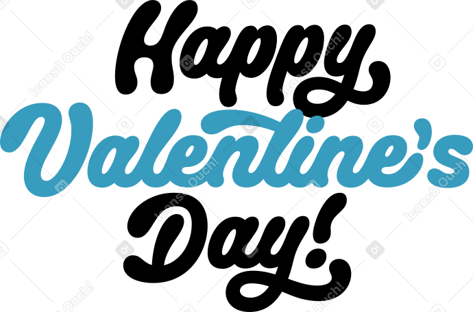 lettering happy valentine's day! text PNG, SVG