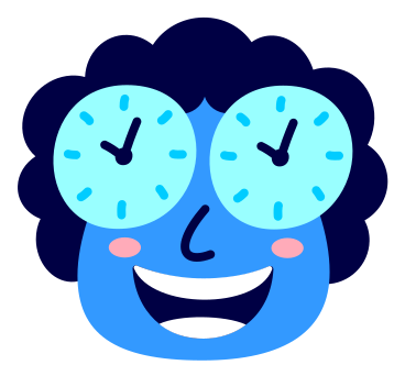 head with a clock in eyes PNG, SVG