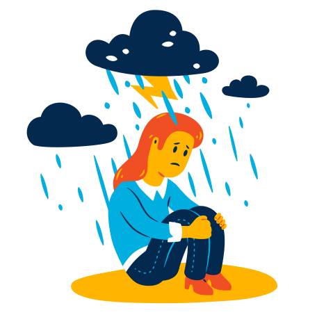 Sad mood Illustration in PNG, SVG