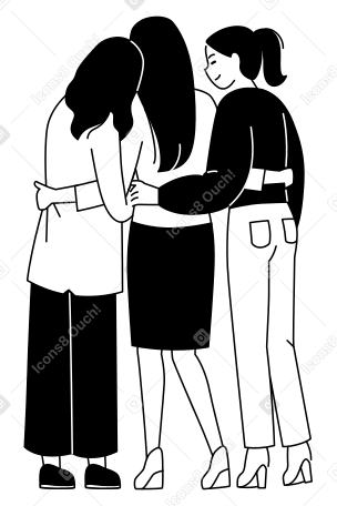 서로 포옹하고 지지하는 여성들 PNG, SVG