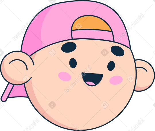 head of a teenager in a cap PNG, SVG