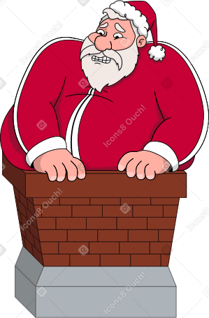 굴뚝에 갇힌 산타 PNG, SVG
