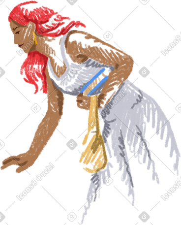 Young woman with a purse and a book PNG, SVG