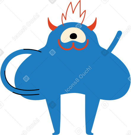 blue character with one-eyed PNG, SVG