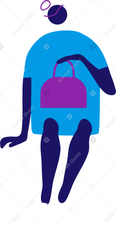 waiting woman Illustration in PNG, SVG