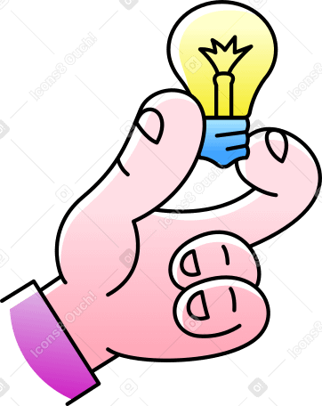 hand holding a light bulb PNG, SVG