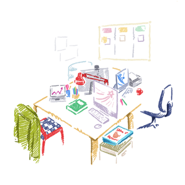 Office space, shared work desk  PNG, SVG