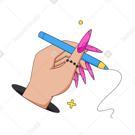 Hand with a pencil PNG, SVG