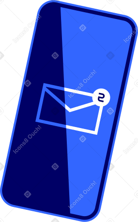 smartphone with a mail icon on the screen Illustration in PNG, SVG
