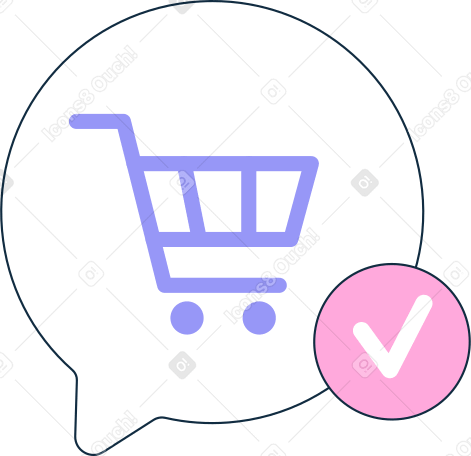 speech bubble with a basket from the market Illustration in PNG, SVG