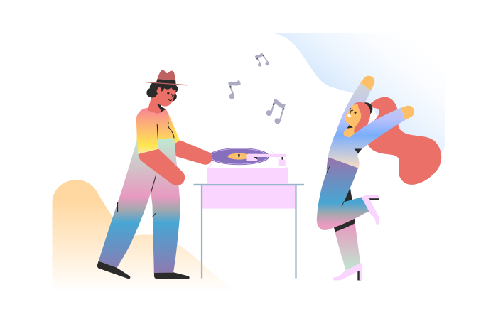 DJ at the party  Illustration in PNG, SVG