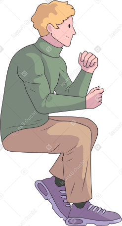 sitting man with blond hair PNG, SVG