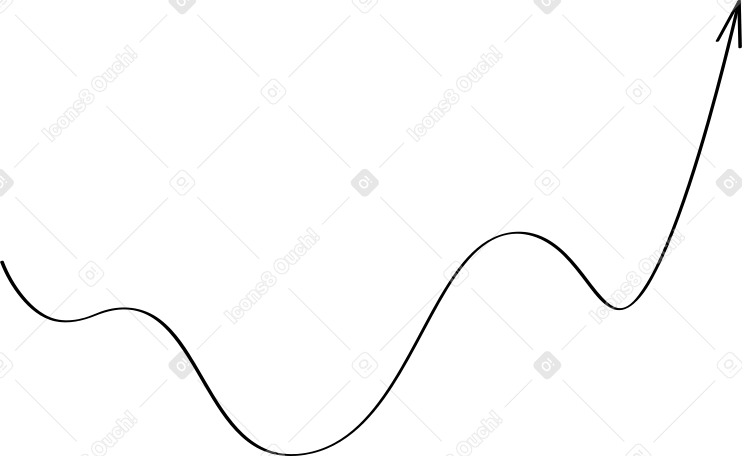 물결 모양의 검은색 화살표 PNG, SVG