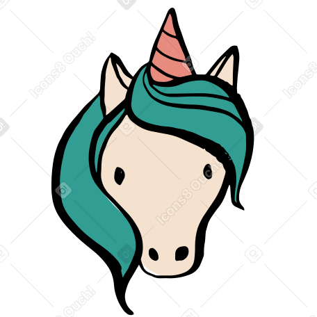 unicorn head Illustration in PNG, SVG