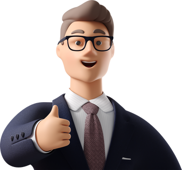 close up of businessman in dark blue suit giving thumbs up PNG, SVG