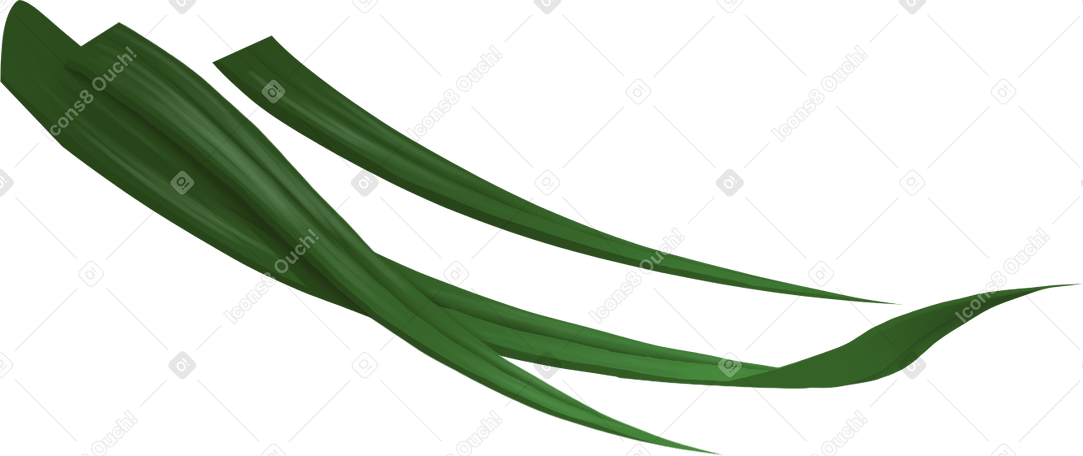 three thin grass leaves PNG, SVG