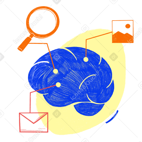 Artificial intelligence and multitasking Illustration in PNG, SVG
