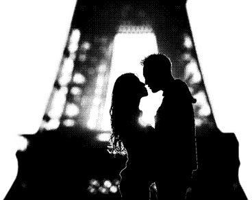 Couple devant la tour eiffel PNG, SVG