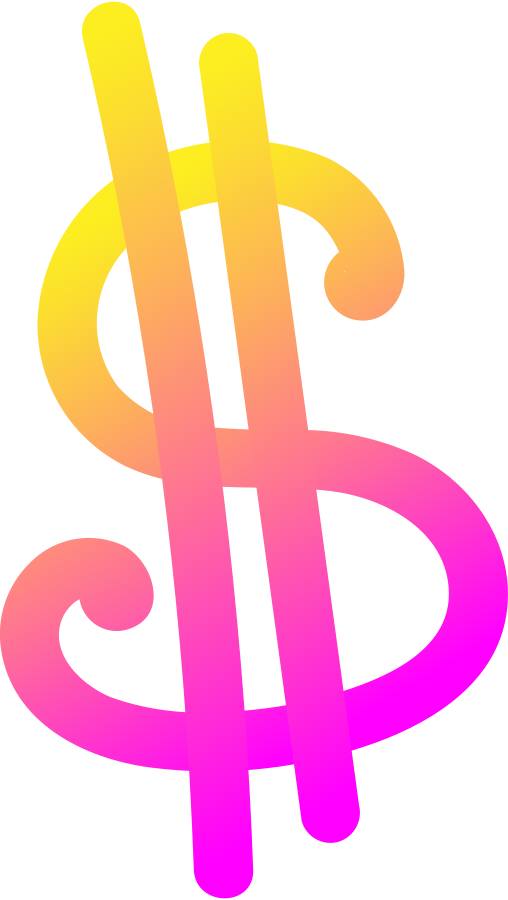 pink yellow dollar Illustration in PNG, SVG