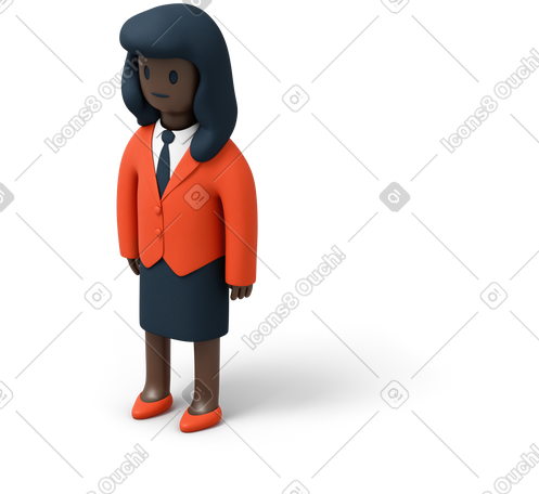 3D 黑人女商人 PNG, SVG